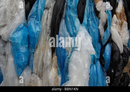 plastic bags waiting to be recycled, Tallinn, Estonia, Baltic State, Eastern Europe. Photo by Willy Matheisl Stock Photo