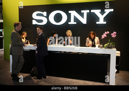 Sony trade fair stand at IFA 2007, Berlin, Germany Stock Photo