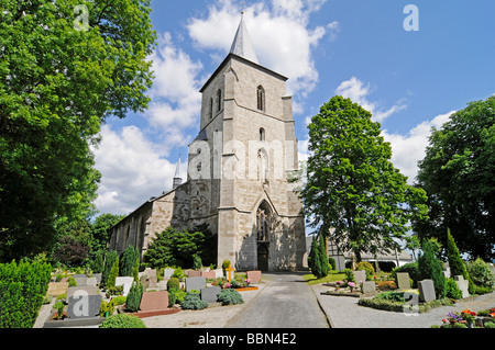 Cemetery, collegiate church St Peter and Paul, Ober Marsberg, Marsberg, Sauerland, North Rhine-Westphalia, Germany, Europe Stock Photo