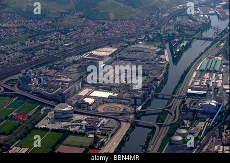 Aerial picture, Daimler Benz business premises in Stuttgart-Untertuerkheim, Baden-Wuerttemberg, Germany, Europe Stock Photo