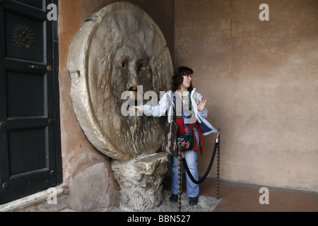 bocca della verita mouth of truth by church in rome  italy Stock Photo