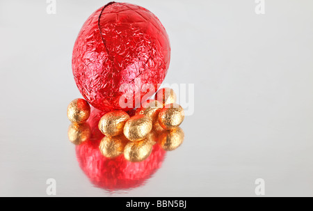Big and small easter eggs Stock Photo