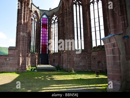 The ruin of Werner chapel in the old town of Bacharch, Unesco World Heritage Upper Middle Rhine Valley, Bacharach, Rhineland Pa Stock Photo