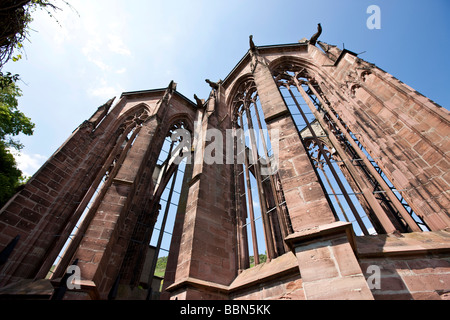 The ruin of Werner chapel in the old town of Bacharch, Unesco World Heritage Upper Middle Rhine Valley, Bacharach, Rhineland Pa Stock Photo