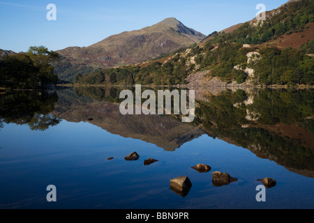 Yr Aran reflected in Llyn Gwynant, Snowdonia, North Wales Stock Photo