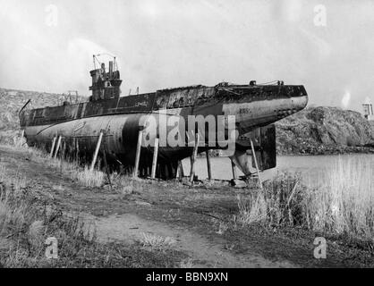 events, Second World War / WWII, naval warfare, Finnish submarine 'Vesikko' as a museum ship, photo from 1962, Stock Photo