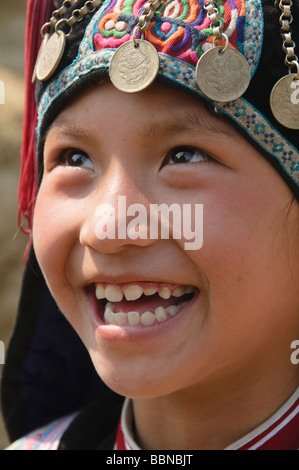 cute Hani minority girl in Yuanyang China Stock Photo