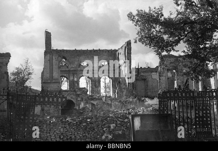 events, post war era, destroyed cities, Berlin, palais of the Reich Chancellor, 77 Wilhelmstrasse, 1948, Stock Photo
