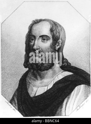 Pliny the Elder, Gaius Plinius Secundus, 23 - 79 AD, Roman author / writer, portrait, engraving, 18th century, Stock Photo