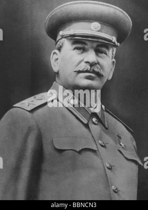 Stalin, Joseph Vissarionovich, 18.12.1879 - 5.3.1953, Soviet statesman, General Secretary of the Communist Party of the Soviet Union 1922 - 1953, portrait, 1940s, Stock Photo