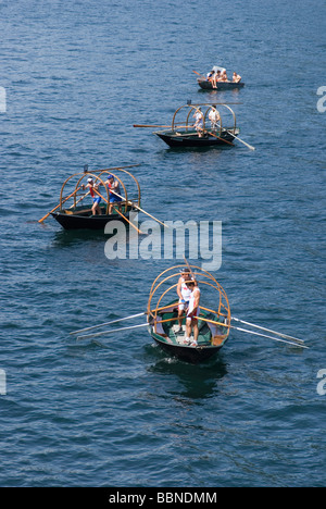regatta with historical boats on Lake Como Lombardy Italy Stock Photo