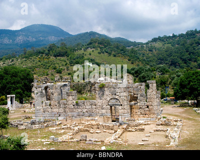 Ancient City Ruins of Kaunos (Caunos) Dalyan Turkey Stock Photo