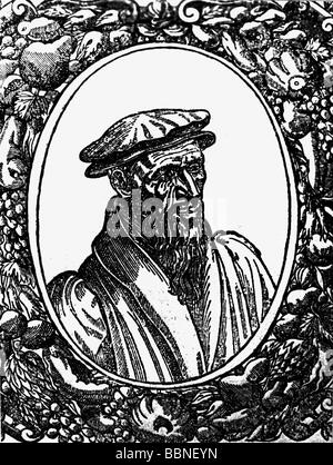 Farel, William, 1489 - 13.9.1565, founder of the Reformed Church in Western Switzerland, portrait, wearing contemporary traditional costume, Stock Photo