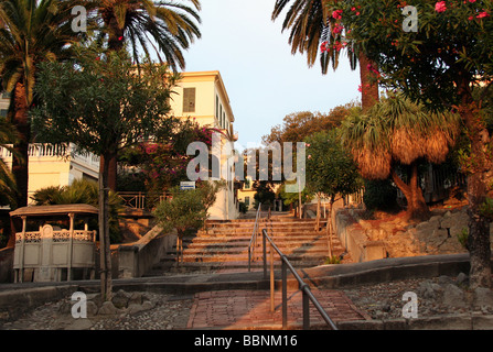 geography / travel, Italy, Liguria, Bordighera, Centro Storico, alley to the old town, Additional-Rights-Clearance-Info-Not-Available Stock Photo