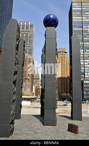 geography / travel, USA, New York City, Raoul Wallenberg Monument, United Nations Plaza, Manhattan, Additional-Rights-Clearance-Info-Not-Available Stock Photo