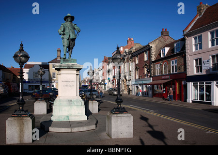 Oliver Cromwell Statue Market Square St Ives town Huntingdonshire Cambridgeshire County England UK Stock Photo