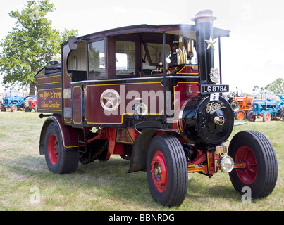 Foden C Type Estate Steam tractor old classic transport vehicle red landscape steam rally collectors Heritage truck Stock Photo