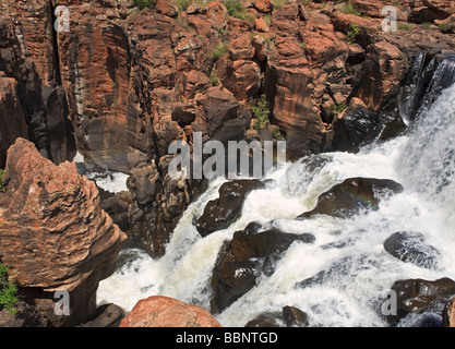 Waterfall Blyde River Canyon; Bourke's Luck Potholes;  Drakensberg Escarpment; South Africa Stock Photo