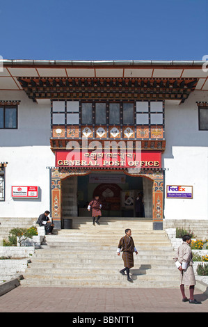 General post office and bank in Thimphu Bhutan Asia  90998 Bhutan-Thimphu Stock Photo