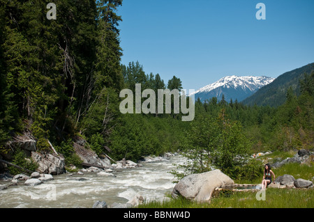 Meager Creek Hotspring, Pemberton, British Columbia, Canada Stock Photo 