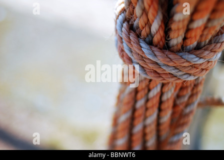 Rope, tied with shallow depth of field Stock Photo