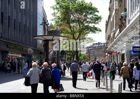 Shoppers on Fargate, Sheffield City Centre, South Yorkshire, Northern England Stock Photo