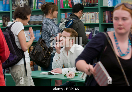Ben Crystal author writer actor and Shakespearean scholar book signing pictured at Hay Festival 2009 Stock Photo