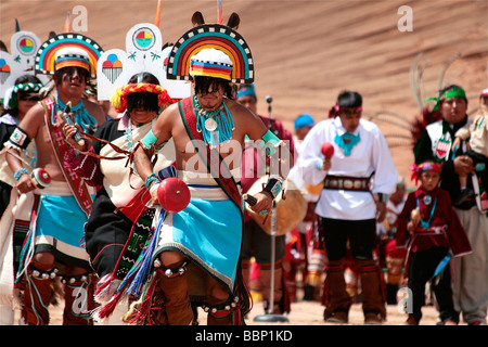 Native American Dancers performing ceremonial dances Stock Photo