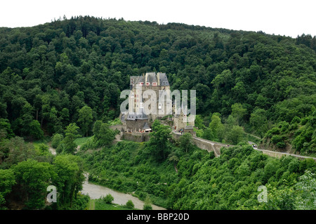 Burg Eltz castle in the valley of the Eltz river, Wierschern, Rhineland-Palatinate, Germany, Europe Stock Photo