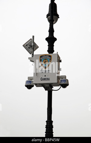 A New York Police Department security camera on Central Park West, New York, close to the Dakota Building. Stock Photo