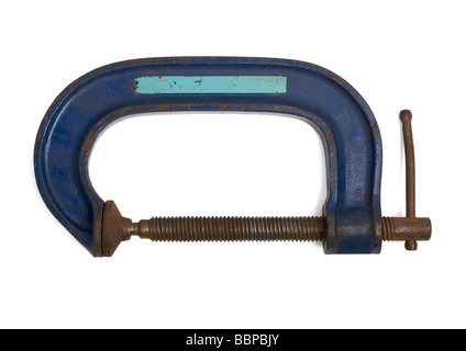 Old G clamp on white background Stock Photo