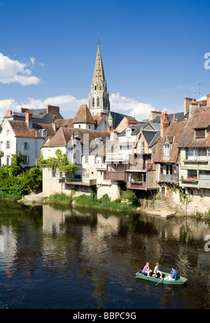 The river at Argenton sur Creuse in Indre, France Stock Photo