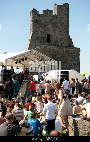 Crowds of people at the Roc y Castell Castle Rock free music festival Aberystwyth Wales UK 30 May 2009 Stock Photo