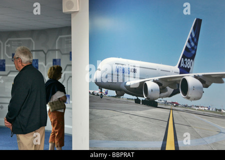 TOUR OF THE AIRBUS A380 ASSEMBLY PLANT AT THE TOULOUSE AEROSPACE CENTER, HAUTE-GARONNE (31), FRANCE Stock Photo