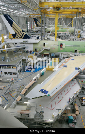 TOUR OF THE AIRBUS A380 ASSEMBLY PLANT AT THE TOULOUSE AEROSPACE CENTER, HAUTE-GARONNE (31), FRANCE Stock Photo