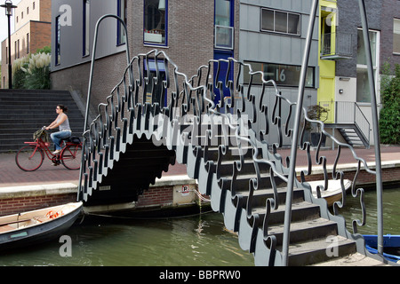 BRIDGE DESIGNED BY GUY ROMBOUTS AND MONIKA DROSTE, JAVA EILAND, AMSTERDAM, NETHERLANDS Stock Photo