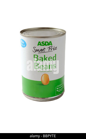 a can of  Asda Smart price Baked beans food. Stock Photo