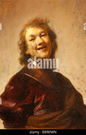REMBRANDT LAUGHING, REMBRANDTHUIS, REMBRANDT'S HOUSE, JODENBREESTRAAT 4-6 Stock Photo
