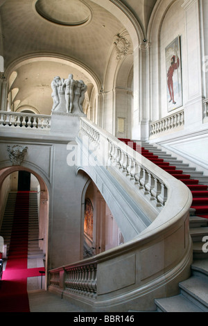 MAIN STAIRWAY, MUSEUM OF ART AND HISTORY, GENEVA, SWITZERLAND Stock Photo