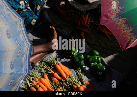 The vegetables market in Lilongwe capital of Malawi Africa Stock Photo