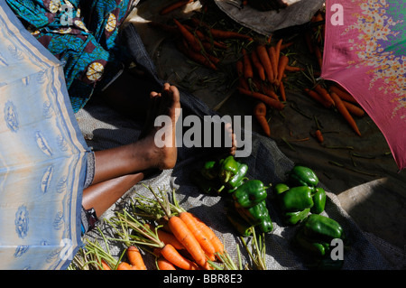 The vegetables market in Lilongwe capital of Malawi Africa Stock Photo