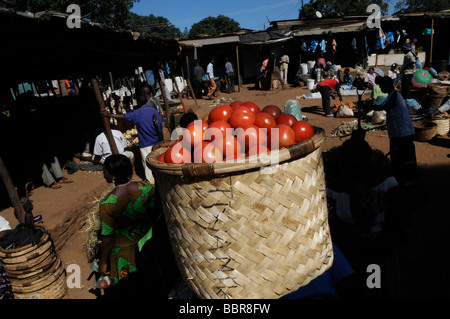 The vegetables market in Lilongwe capital of Malawi Africa Stock Photo