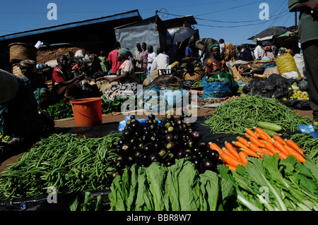 The vegetables market in Lilongwe capital of Malawi Africa Stock Photo