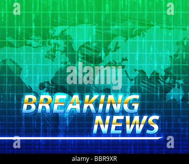 Latest breaking news newsflash splash screen announcement illustration Stock Photo