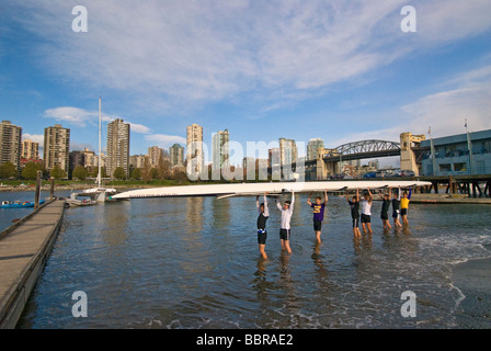 Young teams Kayaking Vanier Park Vancouver Stock Photo