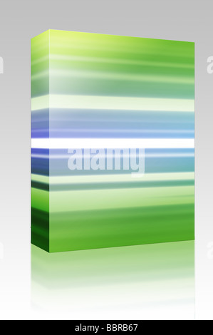 Software package box Glowing colored light streaks horizontal lines abstract Stock Photo