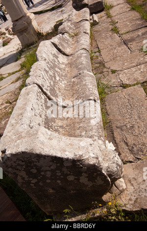 Stone seats in the ancient Roman ampitheater in Arles are still used ...