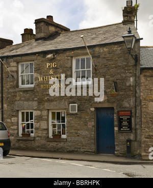 The Pig and Whistle pub in the village of Cartmel in the Lake District ...