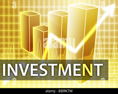 Investment finances illustration of bar chart diagram Stock Photo