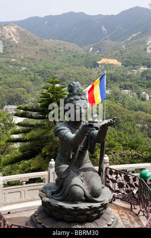 Statues are seen at the Big Buddha on Lantau Island, Hong Kong Stock Photo